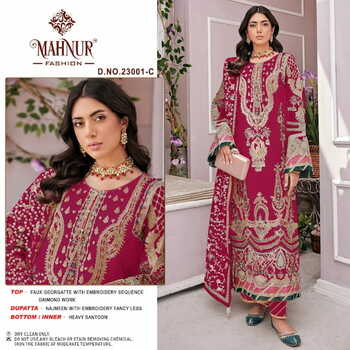 MAHNUR FASHION MAHNUR VOL 23 GEORGETTE PAKISTANI SUITS AT SURAT