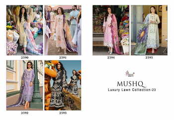 SHREE FABS MUSHQ LUXURY LAWN COLLECTION 23 2590 TO 2595 SERIES PAKISTANI SUITS