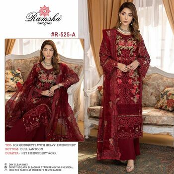 RAMSHA R 525 NX GEORGETTE PAKISTANI SUITS CATALOGUE