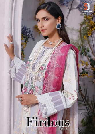 SHRADDHA DESIGNER FIRDOUS VOL 4 LAWN COTTON PRINTED PAKISTANI SUITS