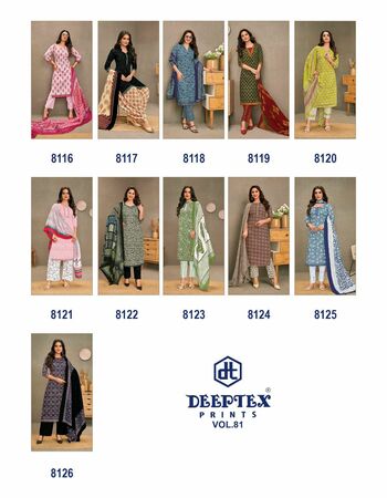 DEEPTEX MISS INDIA VOL 81 PRINTED SALWAR SUITS BEST PRICE