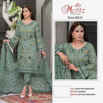 MOTIFZ 263 SERIES GEORGETTE EMBROIDERY PAKISTANI SUITS AT SURAT