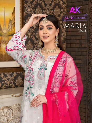 AL KHUSHBU MARIA VOL 1 GEORGETTE PAKISTANI SUITS CATALOGUE