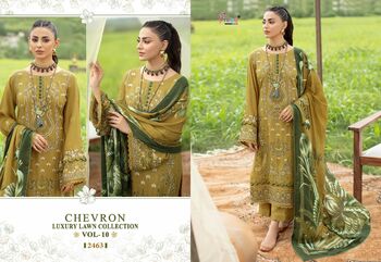 SHREE FABS CHEVRON LUXURY LAWN COLLECTION VOL 10 2462 TO 2468 SERIES PAKISTANI SUITS