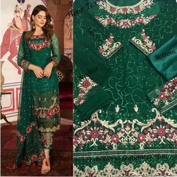 HOORTEX D.NO. 10002 GEORGETTE PAKISTANI SUITS