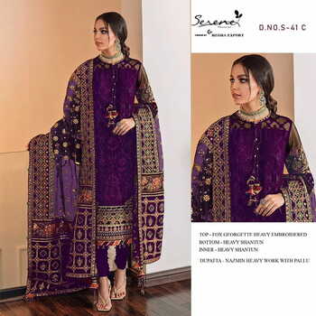 SERENE S 41 FOUX GEORGETTE PAKISTANI SUITS