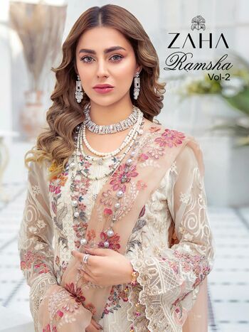 ZAHA RAMSHA VOL 2 GEORGETTE WITH EMBROIDERED PAKISTANI SUITS