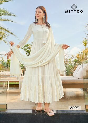 MITTOO KASTURI PURE GEORGETTE GOWN WITH DUPATTA MANUFACTURER SURAT