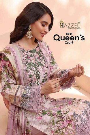 HAZZEL QUEENS COURT COTTON PRINTED PAKISTANI SUITS WHOLESALE