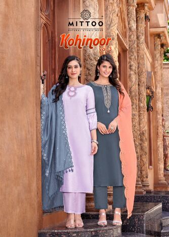 MITTOO KOHINOOR VOL 3 DESIGNER EMBROIDERY KURTIS SUPPLIER SURAT