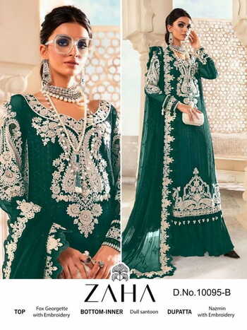 ZAHA 10095 GEORGETTE EMBROIDERED PAKISTANI SUITS SURAT