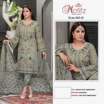 MOTIFZ 263 SERIES GEORGETTE EMBROIDERY PAKISTANI SUITS AT SURAT