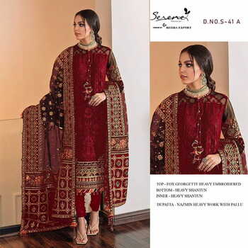 SERENE S 41 FOUX GEORGETTE PAKISTANI SUITS