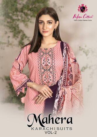 NAFESA COTTON MAHERA KARACHI SUITS VOL 2 SALWAR KAMEEZ WHOLESALER IN SURAT