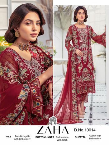 ZAHA RAMSHA VOL 2 GEORGETTE WITH EMBROIDERED PAKISTANI SUITS