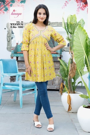  HINAYA RESHAM VOL 3 SHORT KURTI CATALOGUE SUPPLIER IN SURAT