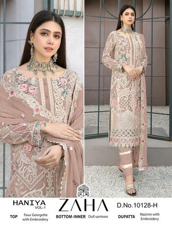 ZAHA HANIYA VOL 1 GEORGETTE EMBROIDERY PAKISTANI SUITS