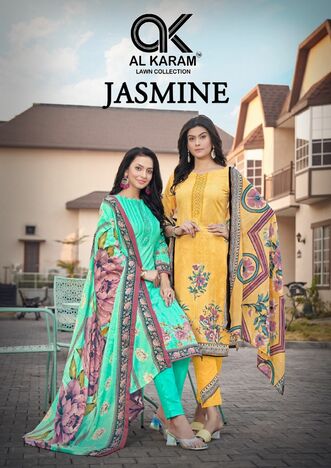 AL KARAM JASMINE LAWN COTTON PRINTED KARACHI SUITS