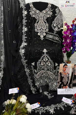 ZAHA 10095 GEORGETTE EMBROIDERED PAKISTANI SUITS SURAT