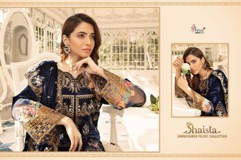 SHREE FABS SHAISTA EMBROIDERED VELVET COLLECTION PAKISTANI SUITS AT WHOLESALE