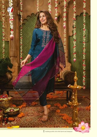 ANJU FABRICS GHUNGHAT VOL 7 VISCOSE HANDWORK KURTI SET LATEST CATALOGUE