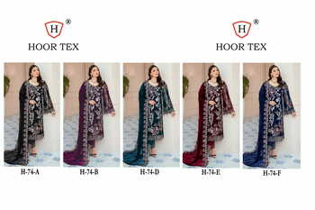 HOOR TEX  H 74 FOUX GEORGETTE SALWAR KAMEEZ NEW CATALOGUE