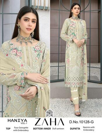 ZAHA HANIYA VOL 1 GEORGETTE EMBROIDERY PAKISTANI SUITS