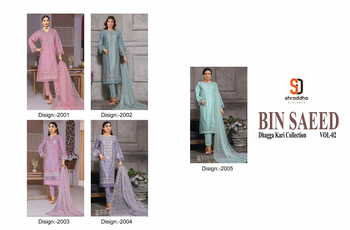 SHRADDHA DESIGNER BIN SAEED DHAGGA KARI COLLECTION VOL 2 PAKISTANI SUITS