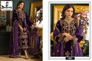 MAJESTY ANAYA VELVET EMROIDERY PAKISTANI SUITS WINTER COLLECTION