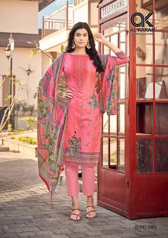 AL KARAM JASMINE LAWN COTTON PRINTED KARACHI SUITS