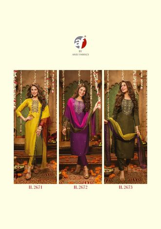 ANJU FABRICS GHUNGHAT VOL 7 VISCOSE HANDWORK KURTI SET LATEST CATALOGUE