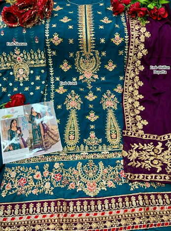 RAMSHA R375 & R376 PAKISTANI SUITS IN SINGLES