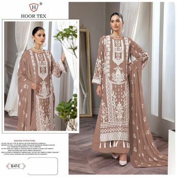 HOOR TEX H 47 GEORGETTE EMBROIDERY PAKISTANI SUITS CATALOGUE