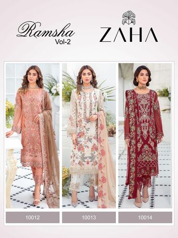 ZAHA RAMSHA VOL 2 GEORGETTE WITH EMBROIDERED PAKISTANI SUITS