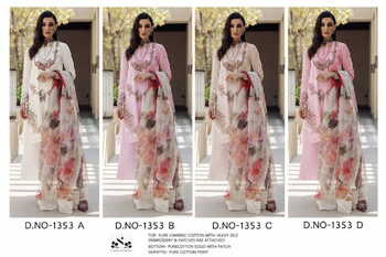 SAIRA RIZWAN 1353 CAMBRIC COTTON EMBROIDERY PAKISTANI SUITS SURAT