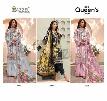 HAZZEL QUEENS COURT COTTON PRINTED PAKISTANI SUITS WHOLESALE