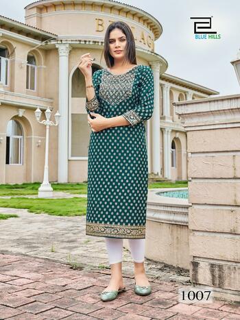 BLUE HILLS FESTIVAL NIGHT SHORT VOL 1 EMBROIDERY KURTIS 