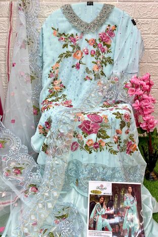 RAMSHA R 515 NX GEORGETTE PAKISTANI SUITS CATALOGUE