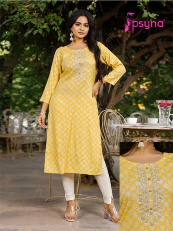 PSYNA CRAYON FANCY RAYON KURTIS LATEST CATALOGUE