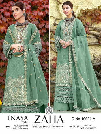 ZAHA INAYA VOL 1 GEORGETTE PAKISTANI SUITS LATEST CATALOGUE