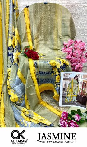 AL KARAM JASMINE LAWN COTTON PRINTED KARACHI SUITS