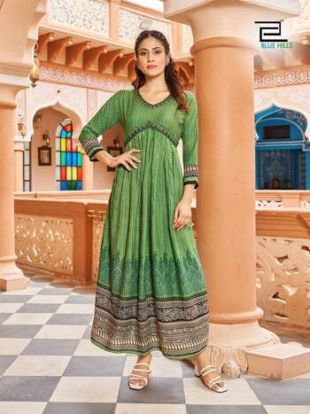 BLUE HILLS MONACO ALIA STYLE LONG KURTIS ONLINE SUPPLIER 