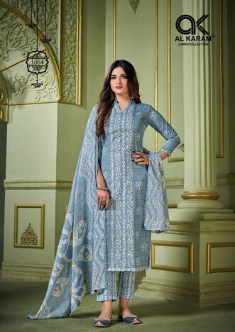 AL KARAM CHARIZMA SIGNATURE PRINTS COTTON KARACHI SUITS AT SURAT