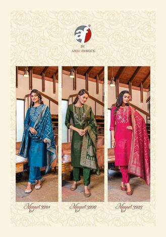 ANJU FABRICS MAYURI VOL 3 HEAVY KURTIS 3PCS SET ONLINE SUPPLIER