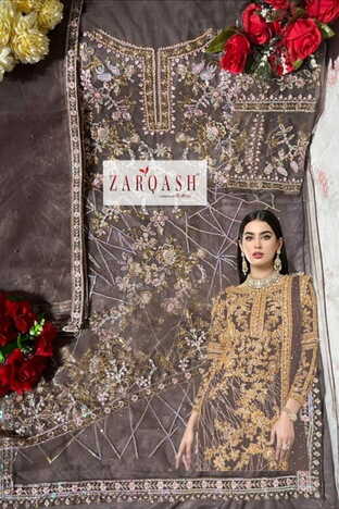 ZARQASH ZIAAZ Z 2028 NET WITH EMBROIDER SALWAR KAMEEZ