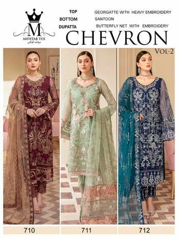 MEHTAB TEX CHEVRON VOL 2 GEORGETTE PAKISTANI SUITS CATALOGUE