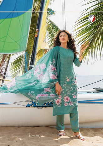 ANJU FABRICS FLAIRS KURTI PANT WITH DUPATTA LATEST CATALOGUE