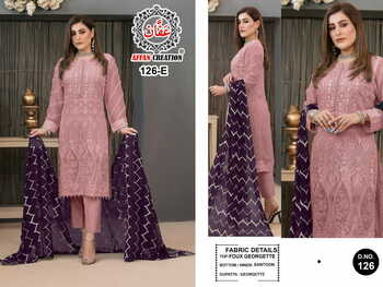 AFFAN CREATION 126 SERIES GEORGETTE PAKISTANI SALWAR KAMEEZ LATEST CATALOGUE