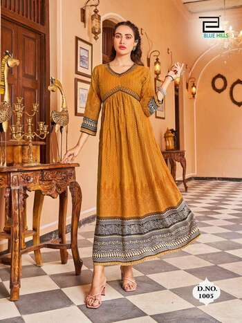 BLUE HILLS MONACO ALIA STYLE LONG KURTIS ONLINE SUPPLIER 