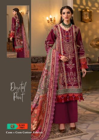 KEVAL FAB SOBIA NAZIR LUXURY VOL 7 COTTON KARACHI PRINTED SUITS SURAT